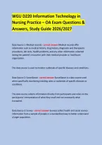 WGU D220 Information Technology in &NewLine;Nursing Practice &ndash; OA Exam Questions & Answers&comma; Study Guide 2026&sol;2027 &NewLine; &NewLine;
