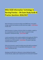 WGU D220 Information Technology in &NewLine;Nursing Practice &ndash; OA Exam Study Guide & Practice Questions 2026&sol;2027 &NewLine;  &NewLine;