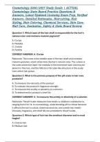 Cosmetology 2026&sol;2027 Study Guide &vert; ACTUAL Cosmetology State Board Practice Questions & Answers&comma; Latest Updated Licensing Exam Prep&comma; Verified Answers&comma; Detailed Rationales&comma; Haircutting&comma; Hair Styling&comma; Hair Coloring&comma; Chemical Services&comma; Skin Care&comma; Nail Care&comma; 