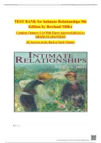 Intimate Relationships &ndash; 9th Edition by Rowland Miller &vert; Complete Test Bank &lpar;Chapters 1&ndash;14 with Expert-Approved Q&As&rpar;