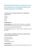 RDA Exam California Study Guide with Accurate Questions & Correct Answers &lpar;Verified Answers&rpar; and Full Deep Expert Rationales &vert; Latest &lpar;2026&sol;2027&rpar; Updated Version &lbrace;JUST RELEASED&rcub;