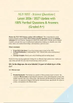 NLN NEX - Science Questions &vert; Latest 2026 &sol; 2027 Update with 100&percnt; Verified Questions & Answers &lpar;Graded A&plus;&rpar;