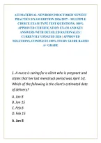 ATI MATERNAL NEWBORN EXAM QUESTIONS AND CORRECT VERIFIED ANSWERSTEST BANK 2026