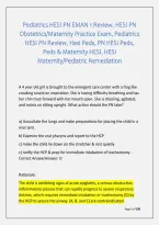 Pediatrics HESI PN EMAN 1 Review&comma; HESI PN &NewLine;Obstetrics&sol;Maternity Practice Exam&comma; Pediatrics &NewLine;HESI PN Review&comma; Hesi Peds&comma; PN HESI Peds&comma; &NewLine;Peds & Maternity HESI&comma; HESI &NewLine;Maternity&sol;Pediatric Remediatio