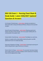 NSG 526 Exam 1 &ndash; Nursing Cheat Sheet & &NewLine;Study Guide &vert; Latest 2026&sol;2027 Updated Questions & Answers &NewLine; &NewLine;