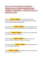 Wgu C207 Data Driven Decision Making 2026  Exam Questions And Correct Answers  A&plus; Study Guide  Oa Practice Test