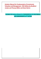 Solution Manual for Fundamentals of Investments&colon; Valuation and Management by Jordan&comma; Miller & Dolvin &vert; Complete Solutions