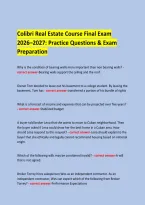 Colibri Real Estate Course Final Exam &NewLine;2026&ndash;2027&colon; Practice Questions & Exam Preparation &NewLine;
