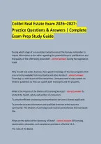 &NewLine;Colibri Real Estate Exam 2026&ndash;2027&colon; &NewLine;Practice Questions & Answers &vert; Complete Exam Prep Study Guide &NewLine; &NewLine; &NewLine;