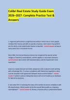Colibri Real Estate Study Guide Exam &NewLine;2026&ndash;2027&colon; Complete Practice Test & Answers &NewLine; &NewLine;