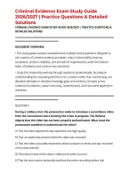 Criminal Evidence Exam Study Guide 2026&sol;2027 &vert; Practice Questions & Detailed Solutions