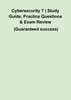 Cybersecurity 7 &vert; Study Guide&comma; Practice Questions & Exam Review