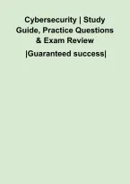 Cybersecurity &vert; Study Guide&comma; Practice Questions & Exam Review&NewLine;&NewLine;