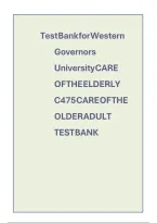 Care of the Older Adult Test Bank 2026&ndash;2027 &vert; WGU C475 Gerontological Nursing Questions and Correct Answers