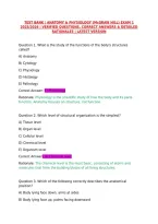 Test Bank &vert; Anatomy & Physiology &lpar;Mcgraw Hill&rpar; Exam 1 2025&sol;2026 &vert; Verified Questions&comma; Correct Answers & Detailed Rationales &vert; Latest Version