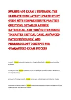 SEO Title &lpar;60 words&rpar;&colon;&NewLine;Nursing 405 Exam 1 Testbank 2026 Update PDF &ndash; Study Guide with Correct Verified Answers&period; Download the latest Nursing 405 Exam 1 test bank featuring updated 2026 questions&comma; detailed rationales&comma; and correct verified answers&period; Perfect f