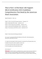 Basic Life Support &lpar;BLS&rpar; Certification Comprehensive Test Bank by the American Heart Association