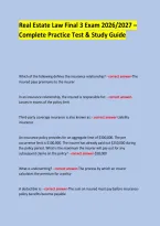 Real Estate Law Final 3 Exam 2026&sol;2027 &ndash; Complete Practice Test & Study Guide 