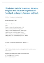 Veterinary Assistant Program 11th Edition Comprehensive Test Bank by Bassert&comma; Samples&comma; and Beal