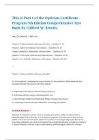 Optician Certificate Program 5th Edition Comprehensive Test Bank by Clifford W&period; Brooks