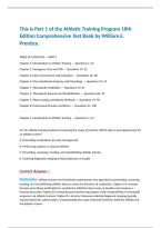 Athletic Training Program 18th Edition Comprehensive Test Bank by William E&period; Prentice