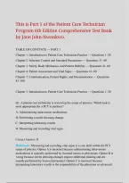 Patient Care Technician Program 6th Edition Comprehensive Test Bank by Jane John-Nwankwo