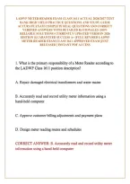 Ladwp Meter Reader Exam Class 1611 Actual 2026&sol;2027 Test Bank High Yield Practice Questions And Study Guide Accurate Exam Complete Real Questions And Correct&NewLine;Verified Answers With Detailed Rationales &lpar;100&percnt; Reliable Solutions&rpar; Currently Updated Version 20