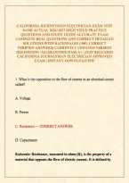 California Journeyman Electrician Exam Test Bank Actual 2026&sol;2027 High Yield Practice Questions And Study Guide Accurate Exam Complete Real Questions And Correct Detailed Solutions With Rationales &lpar;100&percnt; Correct Verified Answers&rpar; Currently Updated Version 