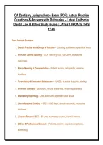 CALIFORNIA DENTISTRY LAW AND ETHICS EXAM ULTIMATE STUDY BUNDLE &vert; FULL DENTAL PRACTICE ACT &lpar;BUSINESS & PROFESSIONS CODE DIV&period; 2&rpar;&comma; TITLE 16 CCR&comma; SCOPE OF PRACTICE & COMPREHENSIVE PRACTICE TEST BANK WITH VERIFIED ANSWERS & DETAILED RATIONALES &mdash; GRADED A&plus;