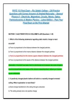 PHYS 112 FINAL EXAM ULTIMATE STUDY BUNDLE &vert; ELECTRICITY&comma; MAGNETISM&comma; LIGHT&comma; OPTICS & MODERN PHYSICS &mdash; COMPLETE 300&plus; PRACTICE QUESTIONS & VERIFIED RATIONALES &mdash; GRADED A