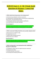 NUR155 Exam 1&comma; 2&comma; 3 & 4 Study Guide&NewLine;Questions & Answers &vert; Latest Fall&NewLine;Galen&period;