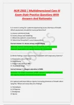 NUR 2502 &vert; Multidimensional Care III&NewLine;Exam-Style Practice Questions With&NewLine;Answers And Rationales&NewLine;