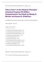 Physical Therapist Assistant Program 5th Edition Comprehensive Test Bank by Wendy D&period; Bircher and Susan B&period; O'Sullivan