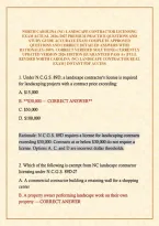 North Carolina &lpar;Nc&rpar; Landscape Contractor Licensing Exam Actual 2026 &sol;2027 Premium Practice Questions And Study Guide Accurate Exam Complete Approved Questions And Correct Detailed Answers With Rationales &lpar;100&percnt; Correct Verified Solutions&rpar; Currently Updated