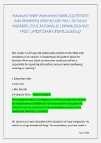 Advanced Health Assessment Exam 2 Questions &NewLine;And Answers &vert; Verified And Well Detailed &NewLine;Answers &vert; Plus Rationales &vert; Download And &NewLine;Pass &vert; Latest Exam Update 2026&sol;2027 
