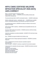 Nfpa Cwms Certified Wildfire Mitigation Specialist 2026-2027&vert;&vert; 100&percnt; Correct