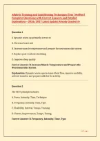 Athletic Training and Conditioning Techniques Test &vert; Verified l Complete Questions with Correct Answers and Detailed Explanations &ndash; 2026&sol;2027 Latest Update&vert; Already Graded A&plus;