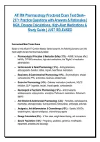 ATI RN PHARMACOLOGY PROCTORED EXAM ULTIMATE BUNDLE &vert; ALL RETAKE FORM VERSIONS&comma; NEXT GEN NCLEX &lpar;NGN&rpar; CASE STUDIES&comma; HIGH-ALERT MEDICATION DRIP CALCULATIONS & DETAILED RATIONALES &mdash; GRADED A&plus;