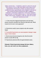 Nrsg 3320 Exam 1 &sol; Nursing Care Of Adults I Exam Test Bank Actual 2026&sol;2027 High Yield Practice Questions And Study Guide Accurate Exam Complete Real Questions And Correct Detailed Solutions With Rationales &lpar;100&percnt; Correct Verified Answers&rpar; Currently Update