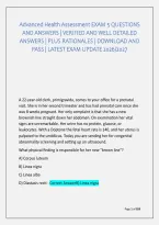 Advanced Health Assessment Exam 5 Questions &NewLine;And Answers &vert; Verified And Well Detailed &NewLine;Answers &vert; Plus Rationales &vert; Download And &NewLine;Pass &vert; Latest Exam Update 2026&sol;2027