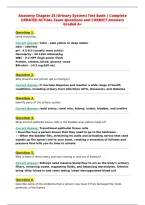 Anatomy Chapter 25 &lpar;Urinary System&rpar; Test Bank &vert; Accurate&NewLine;UPDATED ACTUAL Exam Questions and CORRECT Answers with&NewLine;Solutions Graded A&plus;