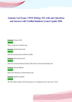 Anatomy Lab Exam 1 &lpar;WSU Biology 315&rpar; with and &vert; Questions&NewLine;and Answers with Verified Solutions &vert; Latest Update 2026
