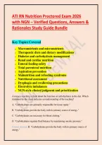 ATI RN Nutrition Proctored Exam 2026 with NGN &ndash; Verified Questions&comma; Answers & Rationales Study Guide Bundle