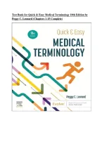 Test Bank for Quick & Easy Medical Terminology&comma; 10th Edition by Peggy C&period; Leonard &vert; Chapters 1&ndash;15 Complete&NewLine;&NewLine;