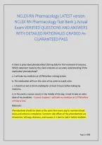 NCLEX-RN Pharmacology LATEST version NCLEX RN Pharmacology Test Bank 3 Actual Exam VERIFIED QUESTIONS AND ANSWERS WITH DETAILED RATIONALES GRADED A&plus; GUARANTEED PASS A client is prescribed phenobarbital 100 mg daily for the treatment