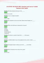 ANATOMY MCGRAW HILL Questions and Answers Verified&NewLine;Solutions Latest Update