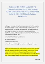 Pediatrics HESI PN TEST BANK&comma; HESI PN &NewLine;Obstetrics&sol;Maternity Practice Exam&comma; Pediatrics &NewLine;HESI PN Review&comma; Hesi Peds&comma; PN HESI Peds&comma; Peds & &NewLine;Maternity HESI&comma; HESI Maternity&sol;Pediatric &NewLine;Remediation 