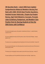 OB Question Bank 2026 &plus; Testbank 2026 with Correct Verified Answers &ndash; Ultimate Exam Prep Guide&period; Practice real exam-style questions&comma; master organizational behavior concepts&comma; and boost your confidence with accurate&comma; up-to-date solutions&period; Perfect for student