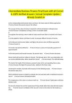 Intermediate Business Finance Final Exam with all Correct & 100&percnt; Verified Answers &vert;Actual Complete Update &vert;Already Graded A&plus;