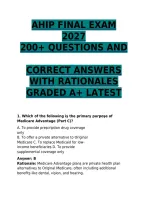 AHIP 2027 Final Exam &vert; 200&plus; Practice Questions & Answers with Detailed Rationales &vert; Medicare Certification Study Guide